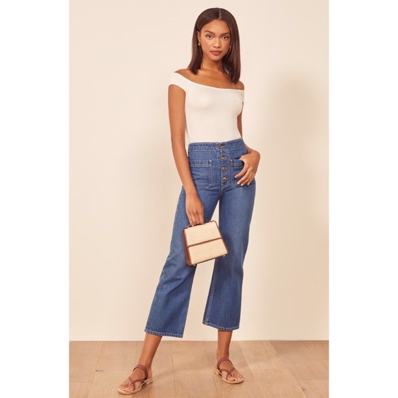 REFORMATION Elsa Off Shoulder Bodysuit XL - Picture 4 of 8